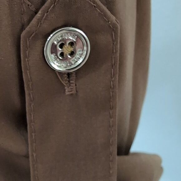 Michael Kors Brown Sheath Dress with Crew Neck and 3/4 Sleeves - Picture 8 of 12